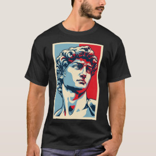 David Michelangelo in Pop Art: Blue-Red Portrait T-Shirt