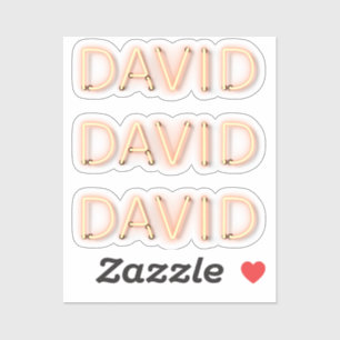 David Name in Glowing Neon Lights