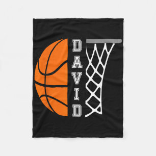 David Name Personalised Bysketbyll Player Graphic Fleece Blanket