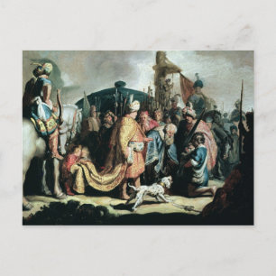 David Offering the Head of Goliath to King Saul Postcard