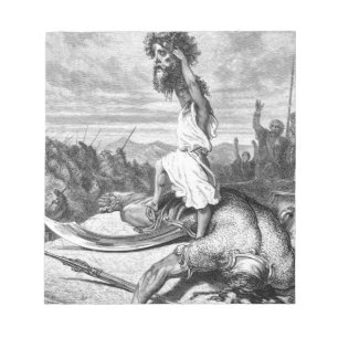 David Slays Goliath From Gustave Dore 1886 Notepad