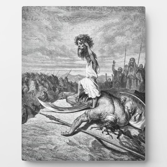David Slays Goliath From Gustave Dore 1886 Plaque (Front)