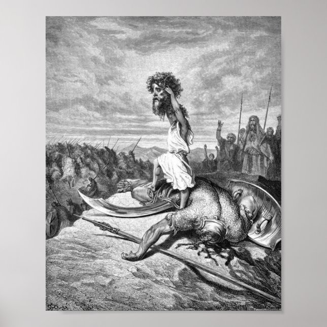 David Slays Goliath From Gustave Dore 1886 Poster (Front)