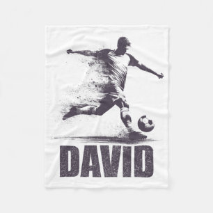 David Soccer Boys Personalised First Name David Fleece Blanket