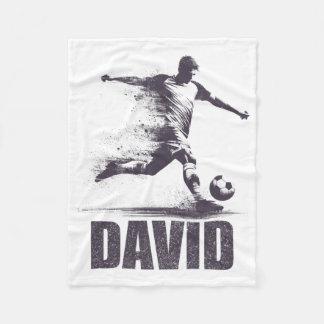 David Soccer Boys Personalised First Name David  Fleece Blanket