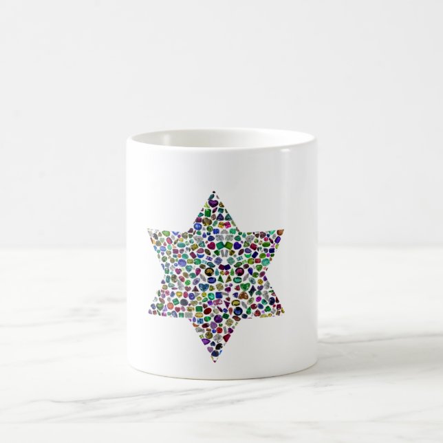 David Star made with Gemstones in All Colours Magic Mug (Center)