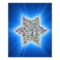 David Star made with Gemstones in All Colours