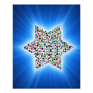 David Star made with Gemstones in All Colours Photo Print