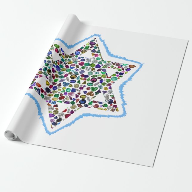 David Star made with Gemstones Wrapping Paper (Unrolled)