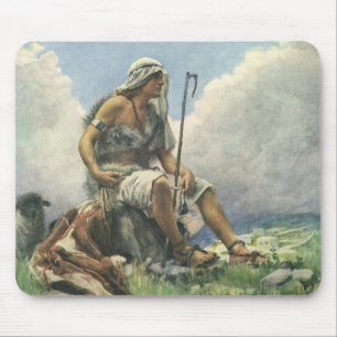 David the Shepherd by Copping, Vintage Religion Mouse Pad