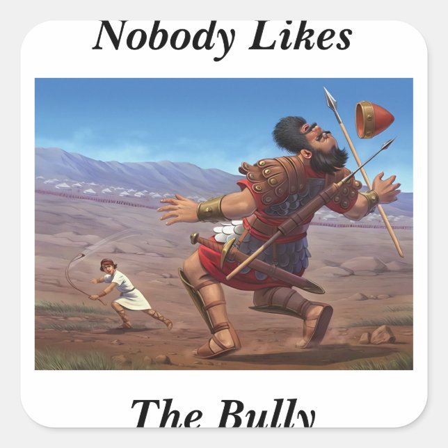 David vs. Goliath Square Sticker (Front)