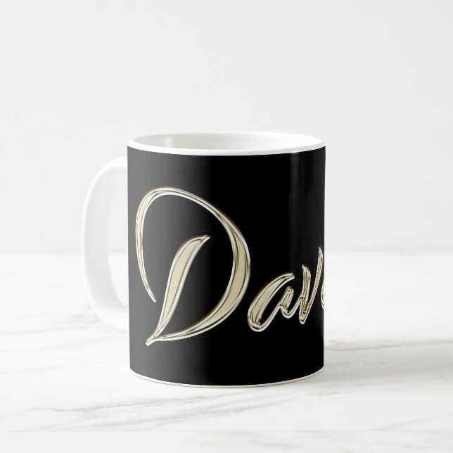 Davide Name whitegold Tasse Teetasse Coffee Mug (Front Left)