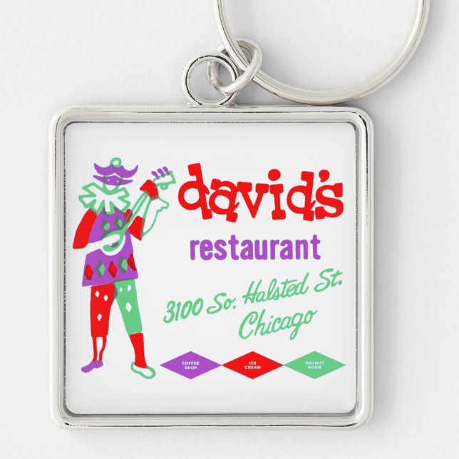 David's Restaurant, Bridgeport Chicago, IL Key Ring (Front)