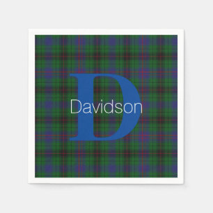 Davidson Clan Plaid Monogram Paper Napkins