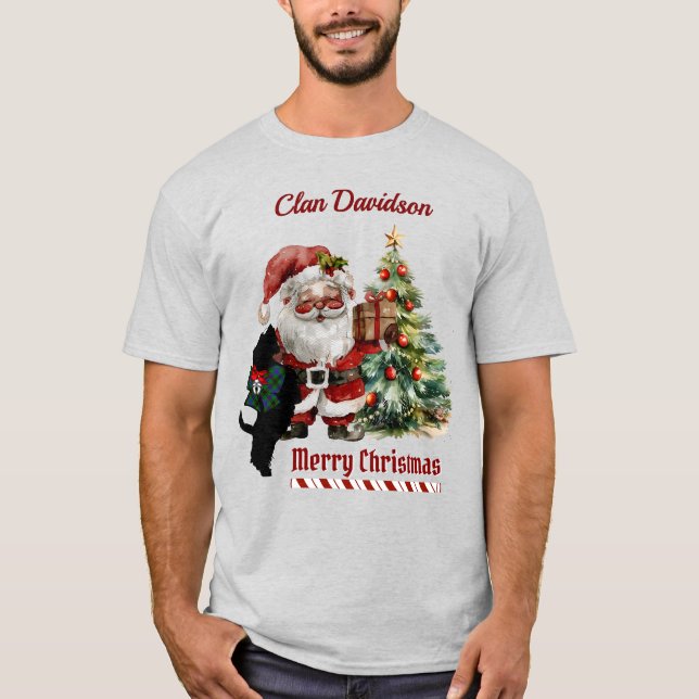 Davidson Scottie Dog Christmas Personalised  T-Shirt (Front)