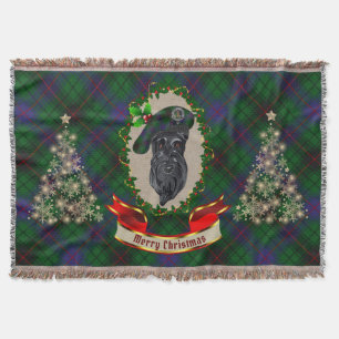 Davidson Scottie Dog Christmas Throw Blanket