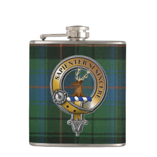 Davidson Tartan & Badge Hip Flask