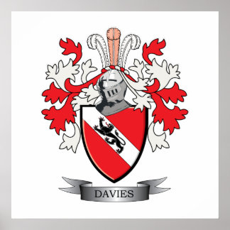 Davies Family Crest Coat of Arms Poster