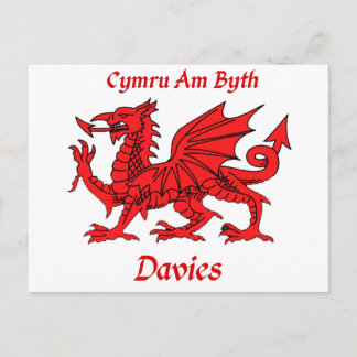 Davies Welsh Dragon Postcard