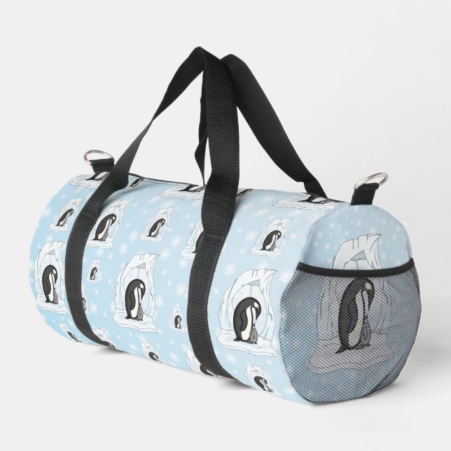 Davin and Annie the Penguins Duffle Bag (Right Corner)