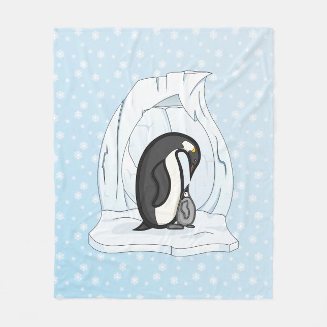 Davin and Annie the Penguins Fleece Blanket (Front)