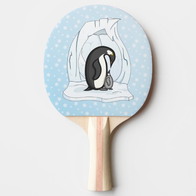 Davin and Annie the Penguins Ping Pong Paddle (Front)