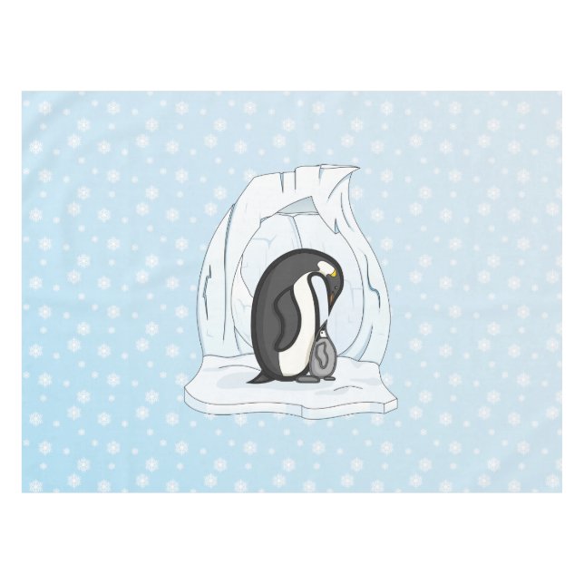 Davin and Annie the Penguins Tablecloth (Front (Horizontal))