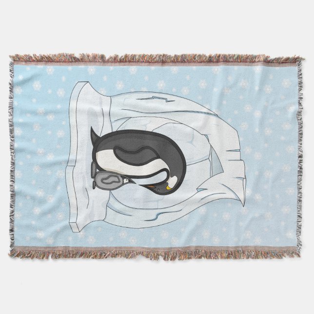 Davin and Annie the Penguins Throw Blanket (Front)