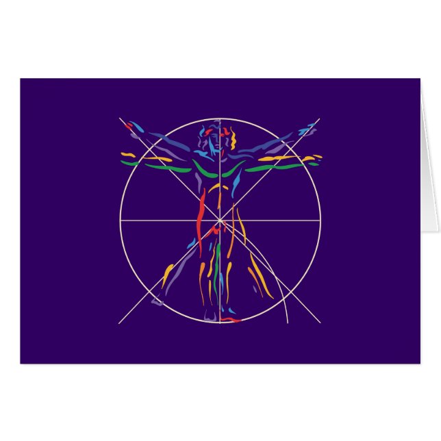 DaVinci Anatomy Man in Chakra Colours (Front Horizontal)