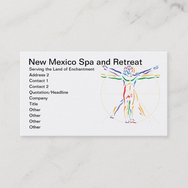 DaVinci Anatomy Man in Chakra Colours Appointment Card (Front)