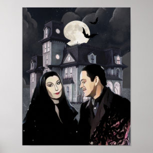 DaVinci Morticia Addams Mashup Poster