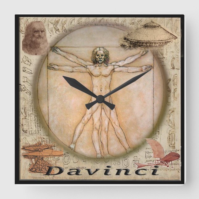 Davinci Square Wall Clock (Front)