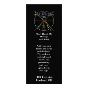 DaVinci Vitruvian Man Chakra colours Rack Card