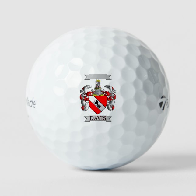 DAVIS FAMILY NAME SHIELD AND CREST GOLF BALL (Front)