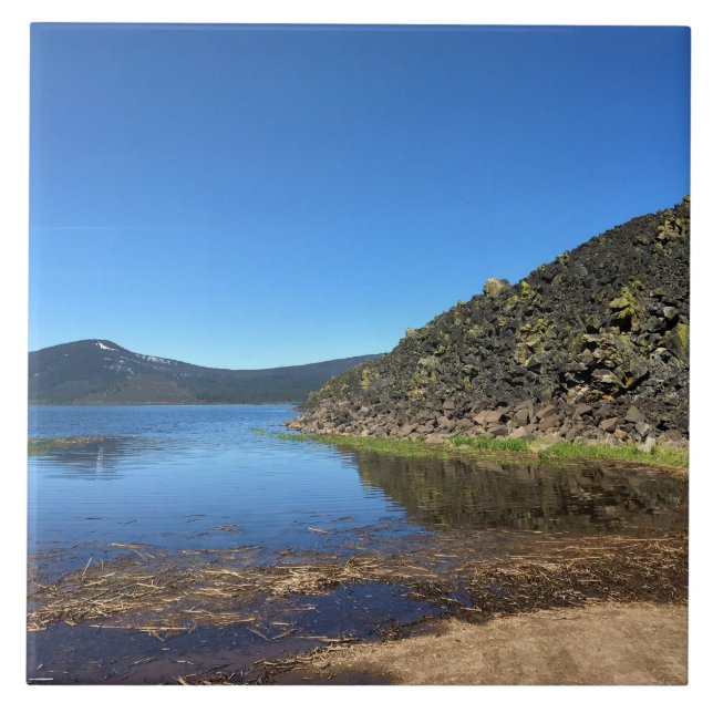 Davis Lake with Lava Rocks, OR Tile (Front)