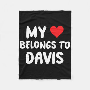 Davis - My Heart Belongs To Davis - Love  Fleece Blanket