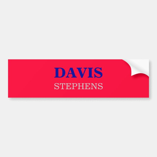 DAVIS, STEPHENS BUMPER STICKER (Front)