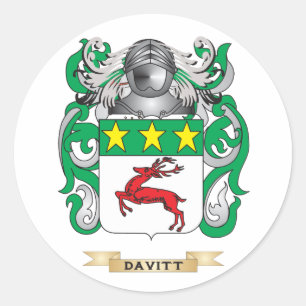 Davitt Coat of Arms Classic Round Sticker