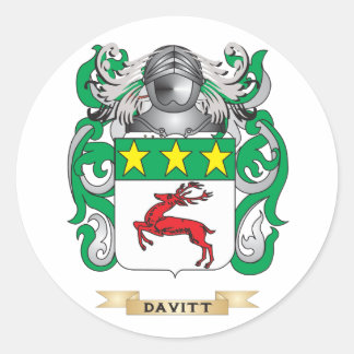 Davitt Coat of Arms Classic Round Sticker