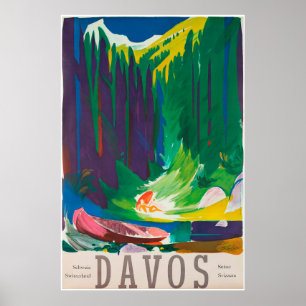 Davos, Parsenn, Switzerland, Ski Poster