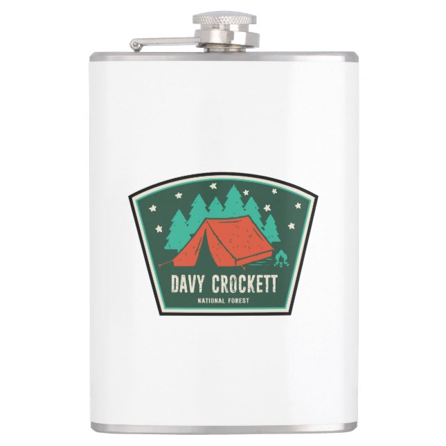 Davy Crockett National Forest Camping Hip Flask (Front)