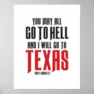 Davy Crockett Quote Texas Poster
