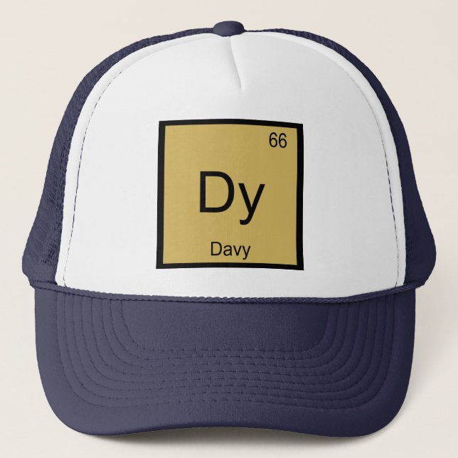 Davy Name Chemistry Element Periodic Table Trucker Hat (Front)