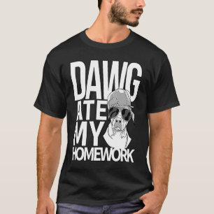 Dawg Ate My Homework Retro Vintage Style  Dog Stud T-Shirt