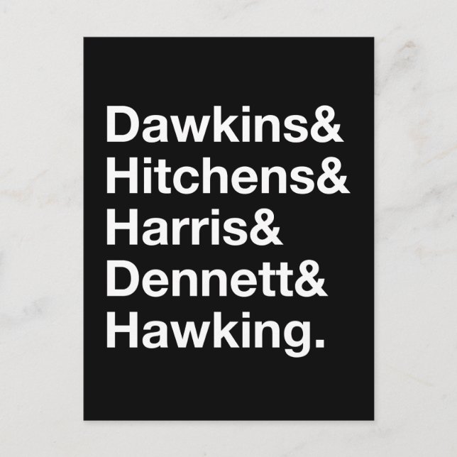Dawkins&Hitchens&Harris&Dennett&Hawking - Science Postcard (Front)
