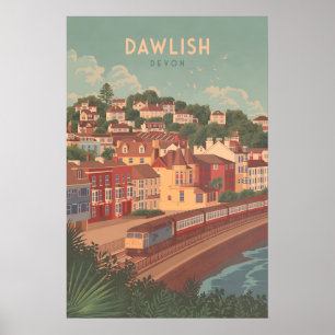 Dawlish Devon Seaside Travel Poster