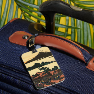Dawn at Isawa: Vintage Japanese Woodblock Print Luggage Tag