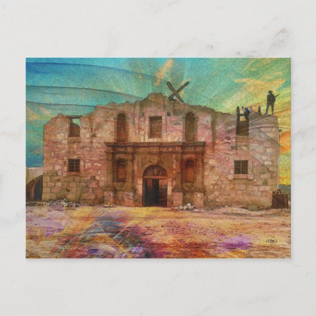 Dawn At The Alamo Postcard (Front)