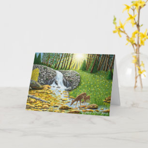 Dawn At The Forest Folded Greeting Card