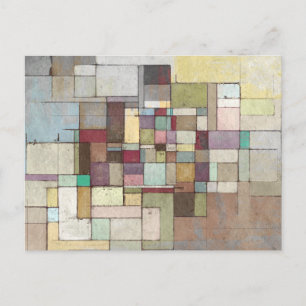 Dawn Beach Lattice Abstract Painting Postcard